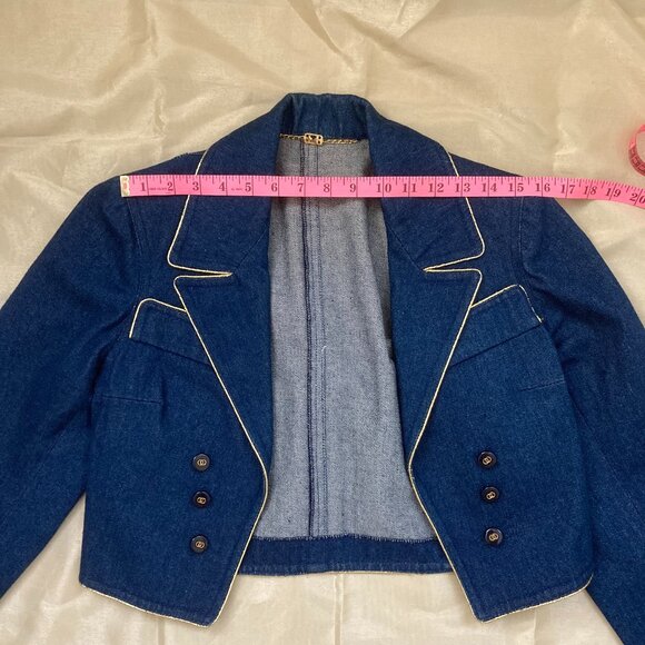 Blue Demin Blazer Pencil Skirt Suit - Picture 10 of 15